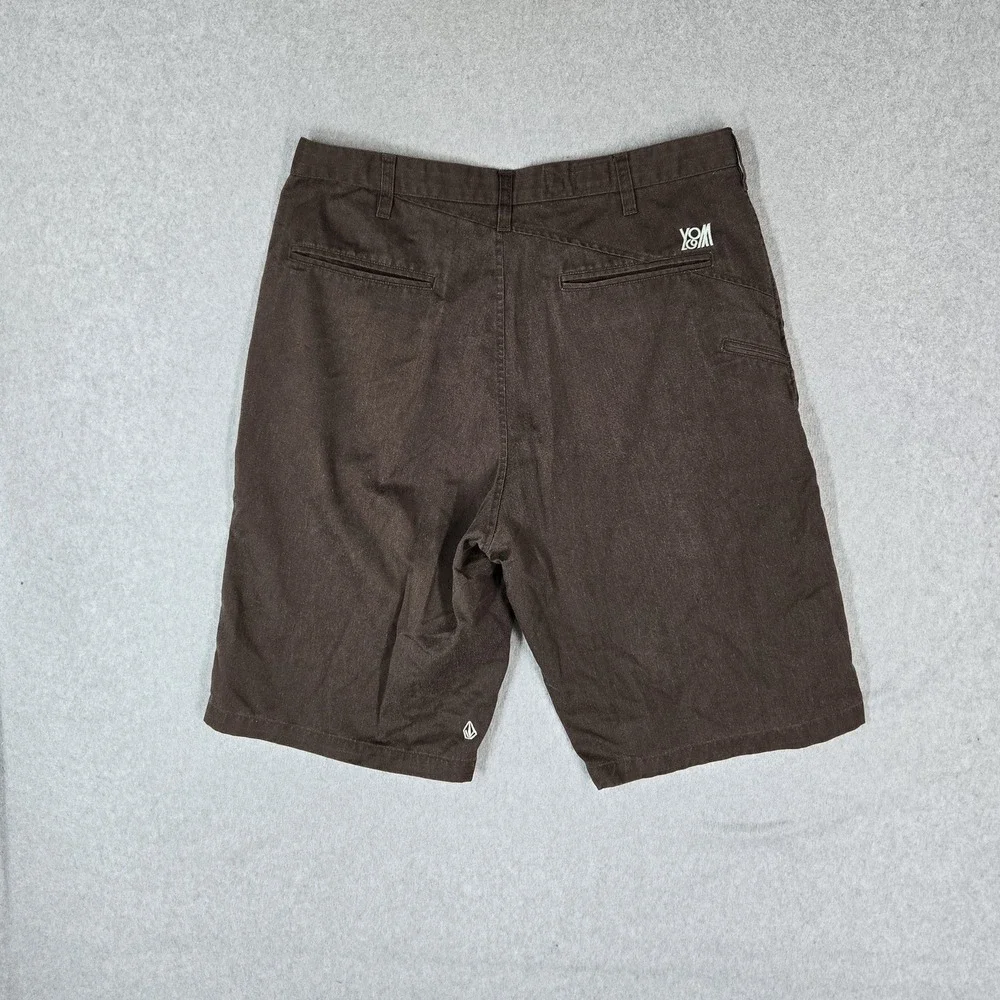 VINTAGE Volcom Men Shorts 36 Brown Y2K Skater Chino Logo 11.5